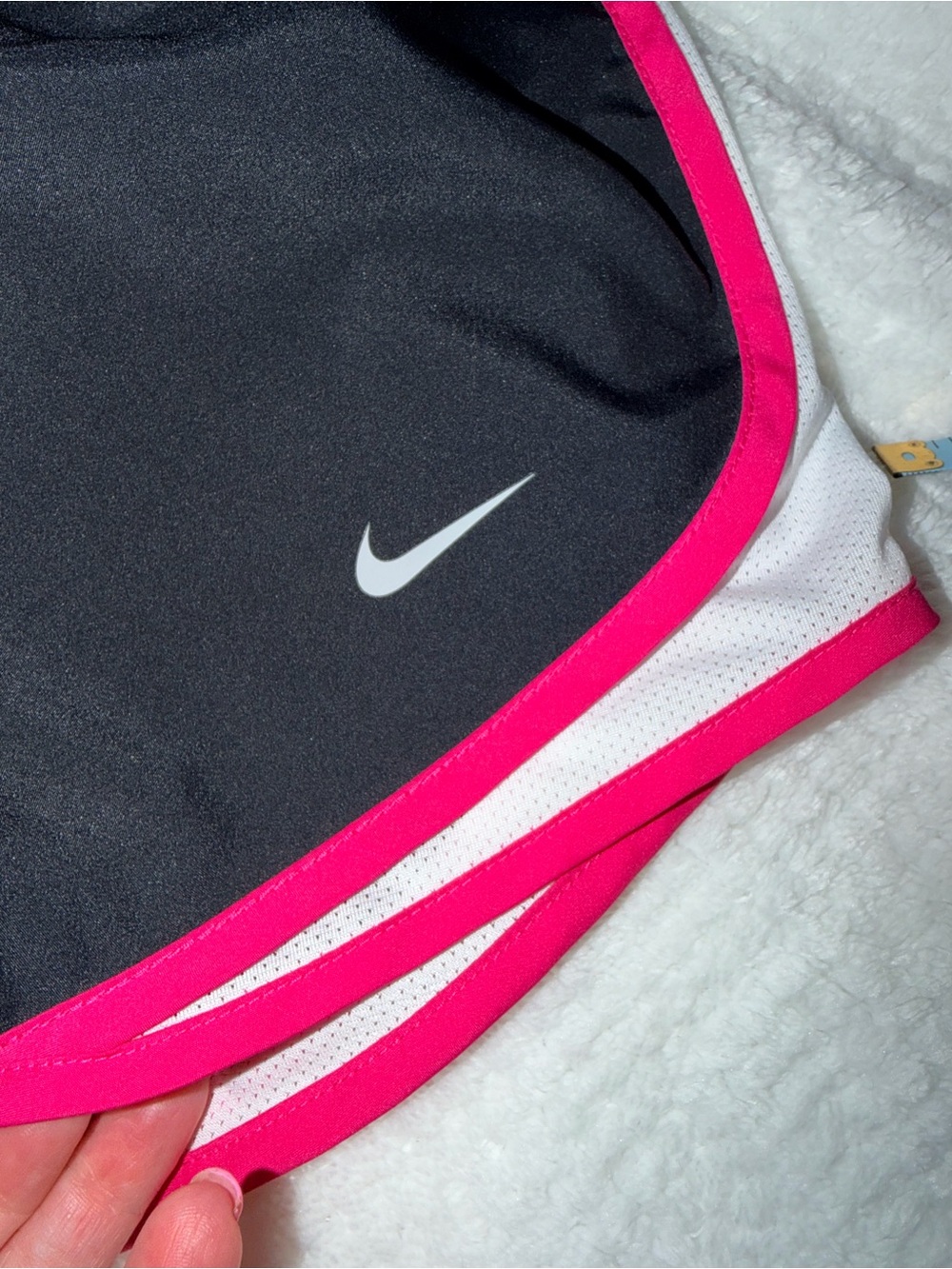 Nike Women’s Black Athletic Shorts with Pink Trim - Picture 2 of 6